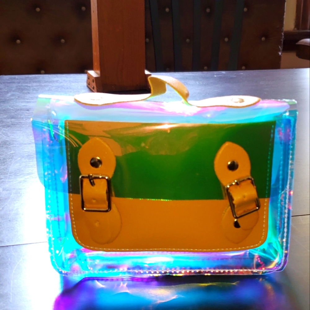 Fab Iridescent Double-Buckled Small Sling bag with